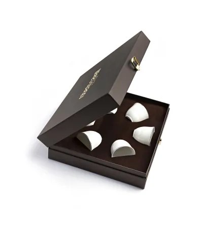 Luxury Box avec 6 Coupes Arabes Lizzard Platin - Roberto...