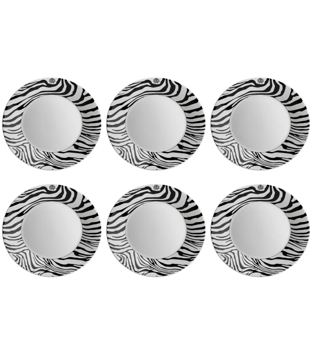 Lot de 6 Assiettes Creuses Zebrage -...