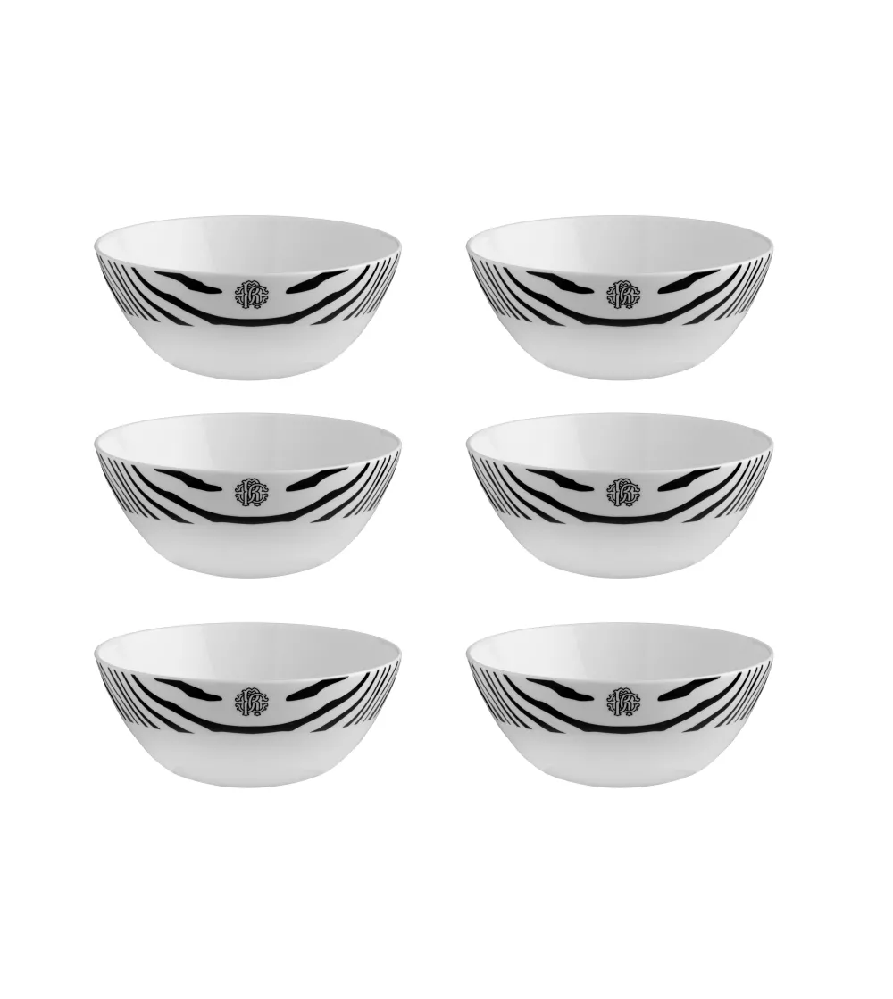 Lot de 6 Bols à Soupe Zebrage -...