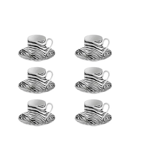Roberto Cavalli - Set mit 6 Zebrage Kaffeetassen