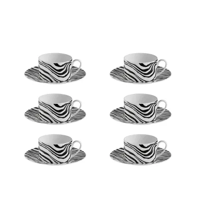 Roberto Cavalli - Set mit 6 Zebrage Teetassen