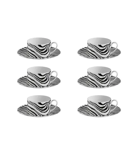 Lot de 6 Tasses à Thé Zebrage - Roberto Cavalli