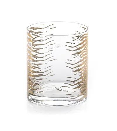 Set 2 Bicchieri Old Fashion Zebra Gold - Roberto Cavalli 2