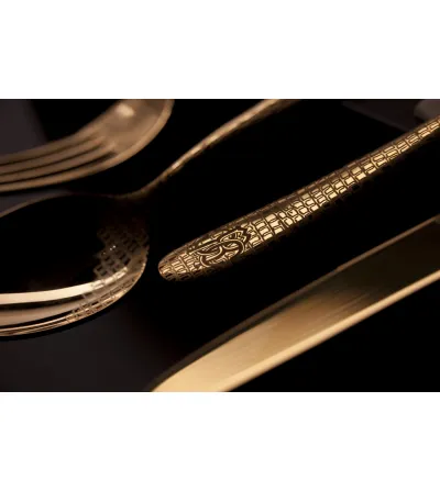 Roberto Cavalli - Set of 6 Lizzard Gold Moka Spoons 2