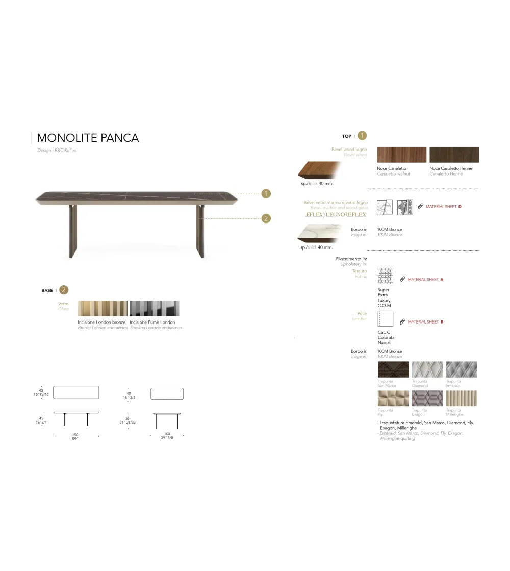 Reflex - Monolite Bench with Cushion