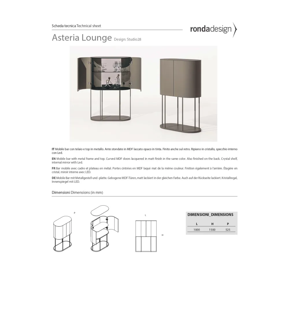 Mueble Bar Asteria Lounge - Ronda Design