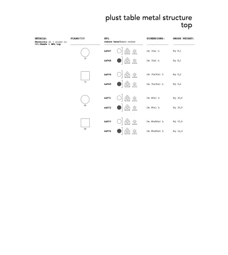 Plust - Metalltisch