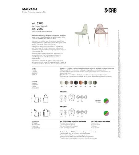 Lot 2 Chaises Malvasia - SCAB