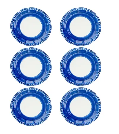Set 6 Piatti Piani Blu Collezione Vietri - Wftb