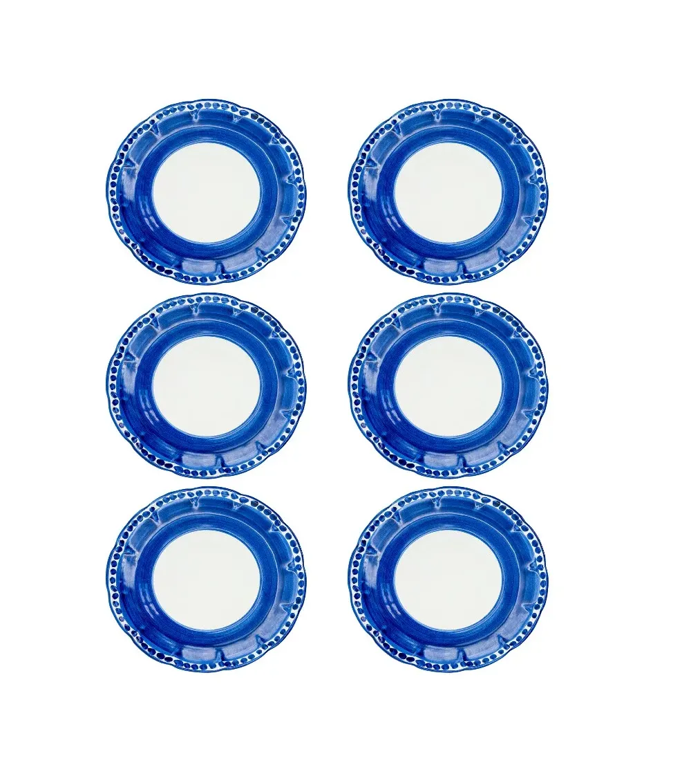 Juego de 6 Platos Llanos Azules de la...