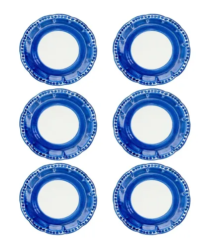 Wftb - Set mit 6 blauen Speiseteller der Vietri-Kollektion