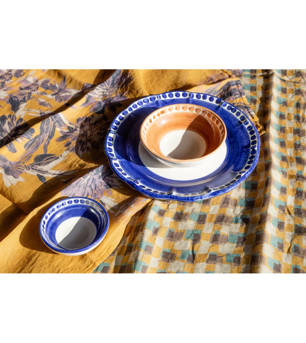 Wftb - Set of 6 Blue Dinner Plates...