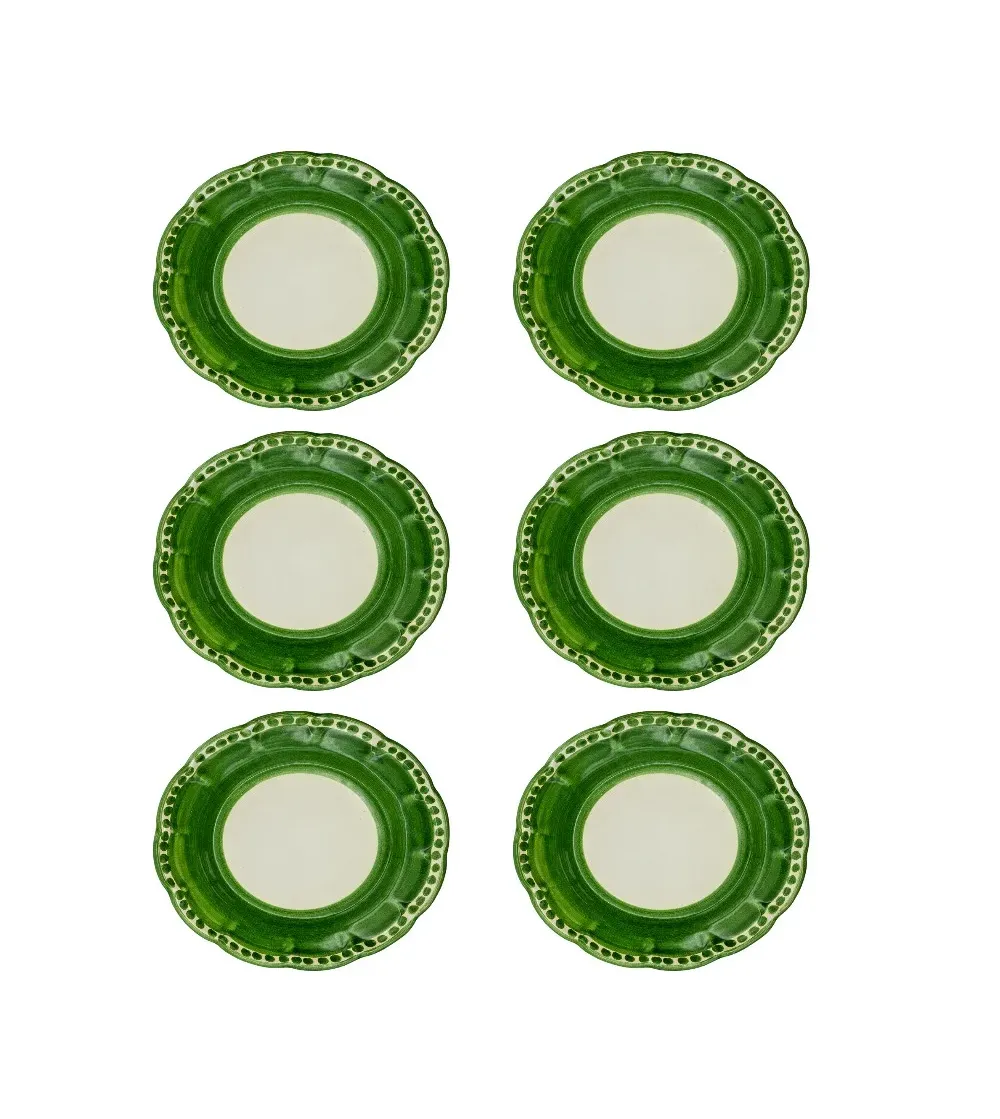Wftb - Set of 6 Green Dinner Plates...