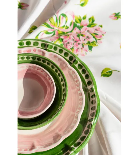 Ensemble de 6 Assiettes Plates Vertes de la Collection Vietri - Wftb