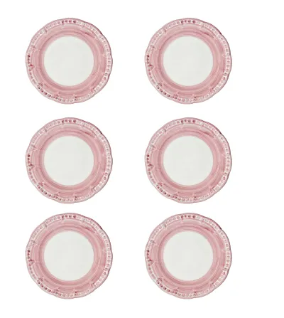 Set 6 Piatti Piani Rosa Collezione Vietri - Wftb