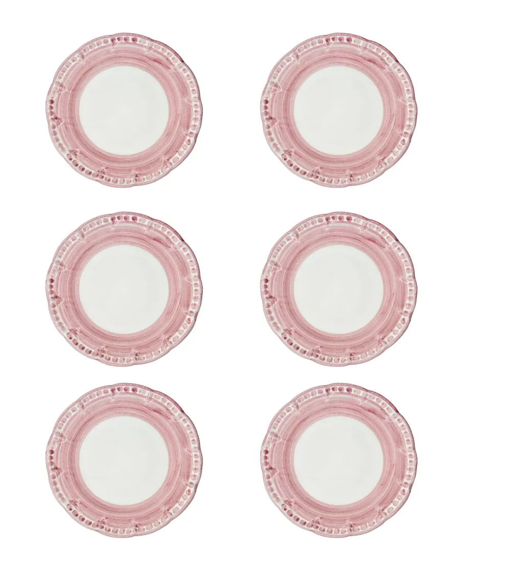 Wftb - Set of 6 Pink Dinner Plates...