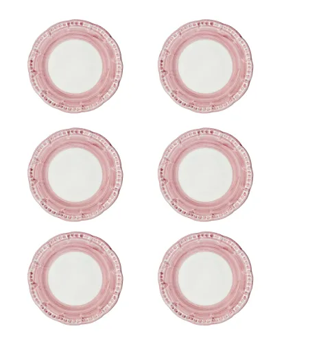 Wftb - Set mit 6 rosa Speiseteller der Vietri-Kollektion
