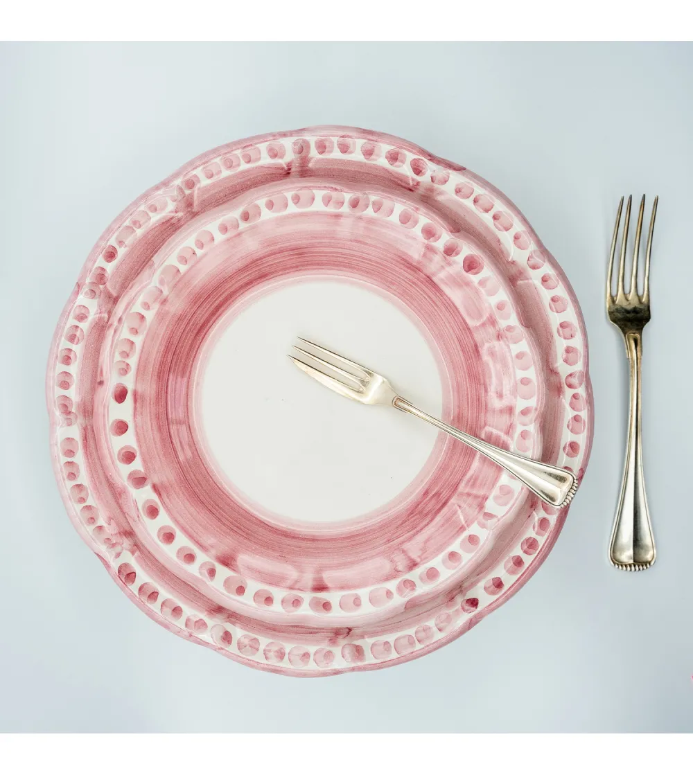 Ensemble de 6 Assiettes Plates Roses...