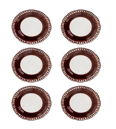 Wftb - Set mit 6 brauen Speiseteller der Vietri-Kollektion