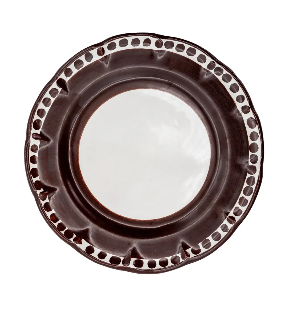 Wftb - Set of 6 Brown Dinner Plates...