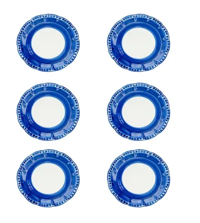 Set 6 Piatti Fondi Blu Collezione Vietri - Wftb