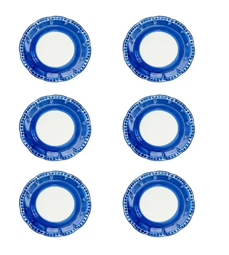 Wftb - Set mit 6 blauen Suppenteller der Vietri-Kollektion