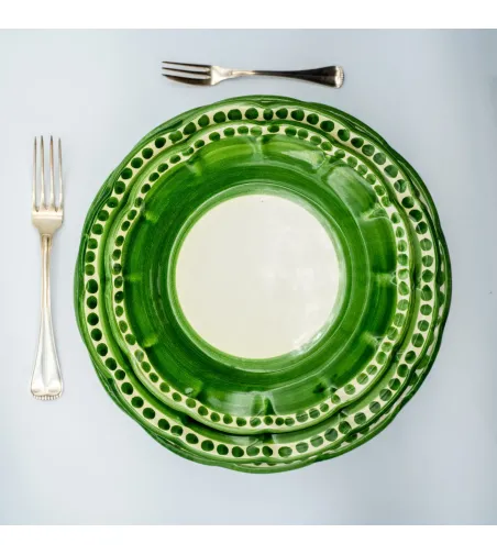 Set 6 Piatti Fondi Verde Collezione Vietri - Wftb
