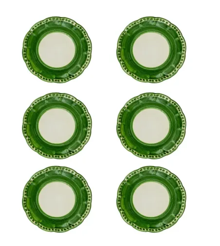 Set 6 Piatti Fondi Verde Collezione Vietri - Wftb