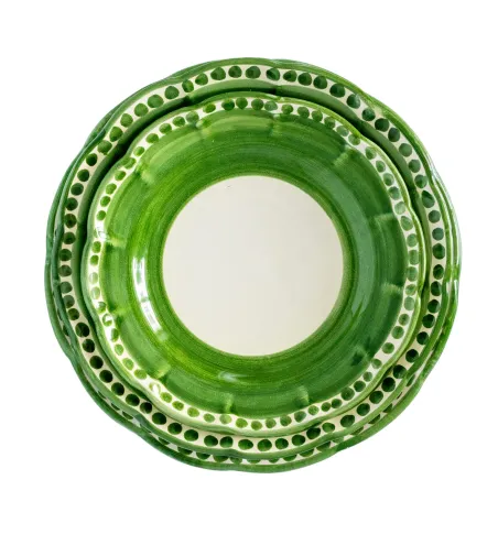 Wftb - Set of 6 Green Soup Plates from the Vietri Collection