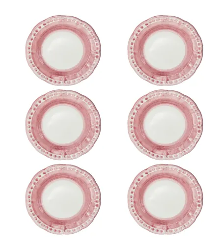 Wftb - Set mit 6 rosa Suppenteller der Vietri-Kollektion