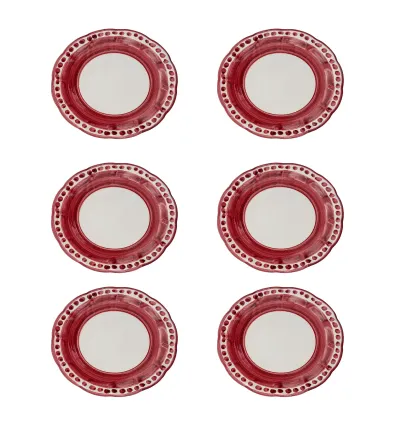 Ensemble de 6 Assiettes Creuses Rouges de la Collection...
