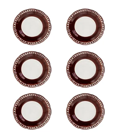 Juego de 6 Platos Hondos Marrones de la Colección Vietri...