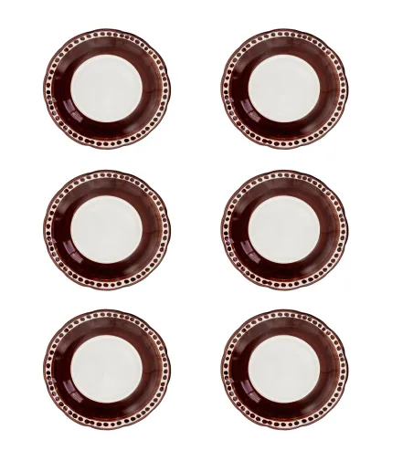 Juego de 6 Platos Hondos Marrones de la Colección Vietri - Wftb