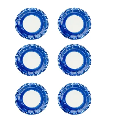 Wftb - Set mit 6 blauen Desserttellern der Vietri-Kollektion