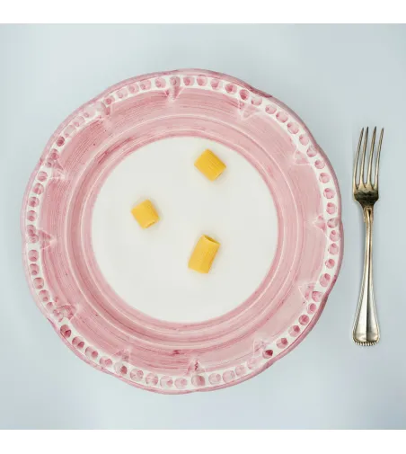 Ensemble de 6 Assiettes à Dessert Roses de la Collection Vietri - Wftb