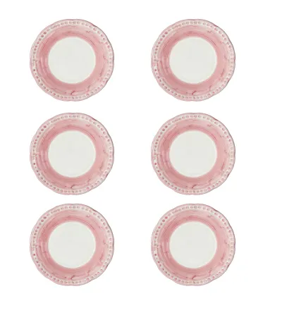 Wftb - Set mit 6 rosa Desserttellern der Vietri-Kollektion