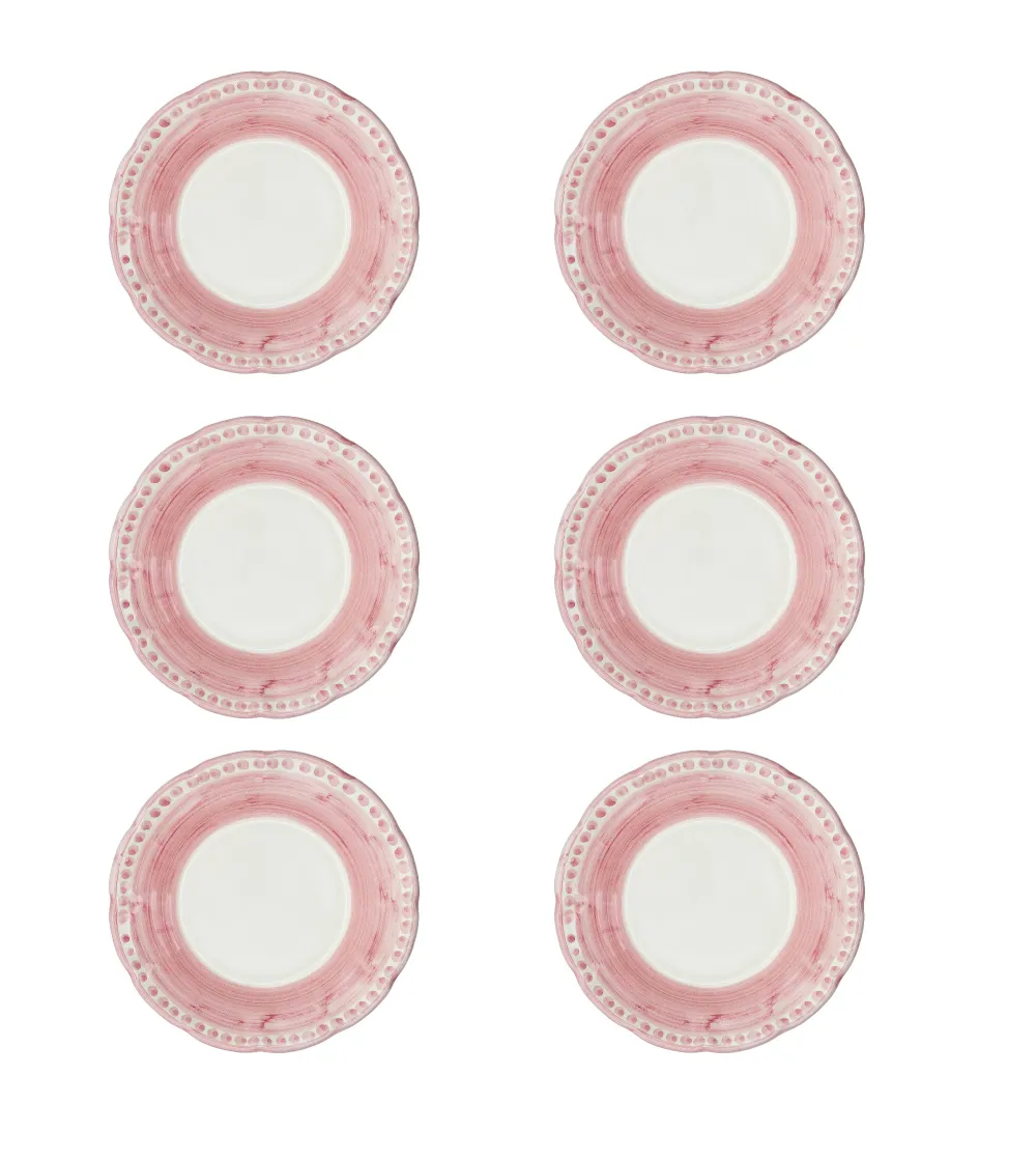 Juego de 6 Platos de Postre Rosas de...