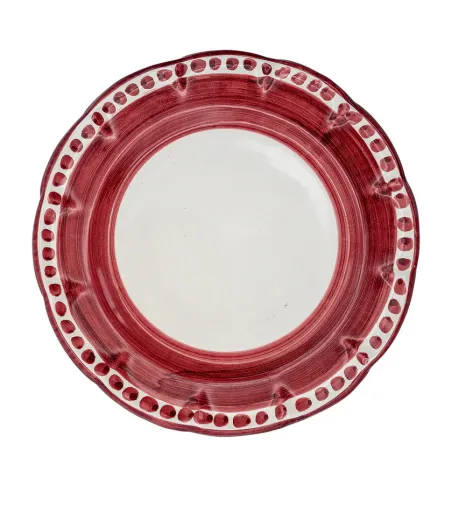 Wftb - Set of 6 Red Dessert Plates from the Vietri Collection