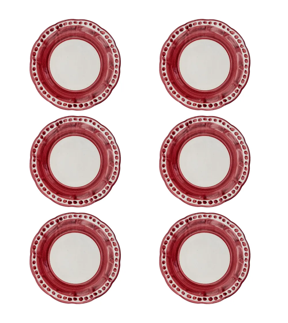 Set 6 Piatti Frutta Rosso Collezione...