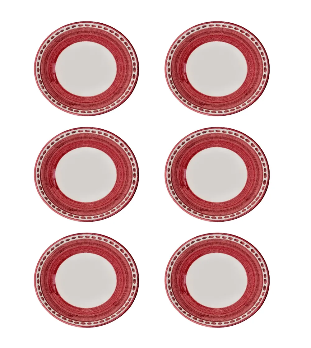Wftb - Set of 6 Red Large Bowls from...