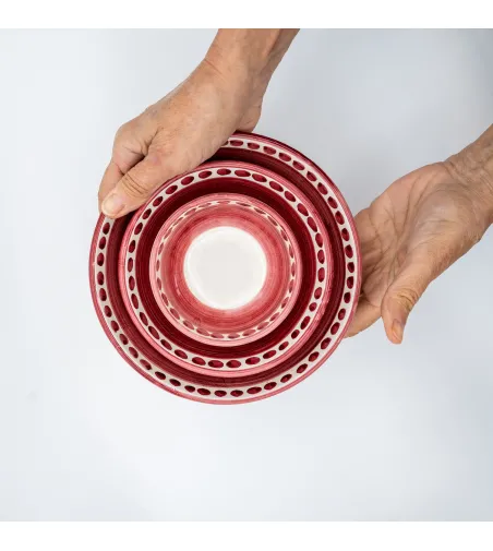 Ensemble de 6 Grands Bols Rouges de la Collection Vietri - Wftb