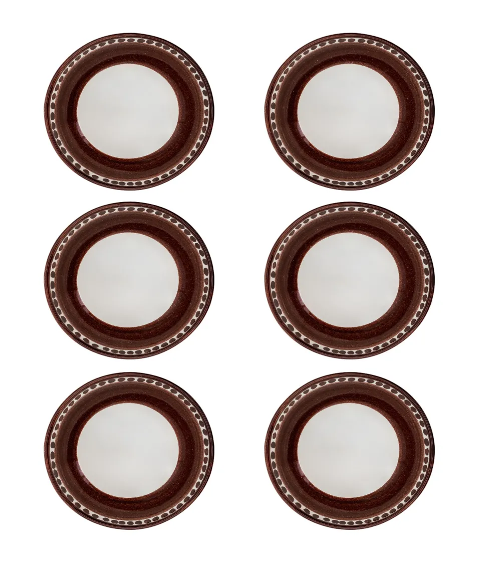 Set 6 Ciotole Grandi Marrone...