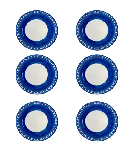 Juego de 6 Cuencos Medianos Azules de la Colección Vietri - Wftb