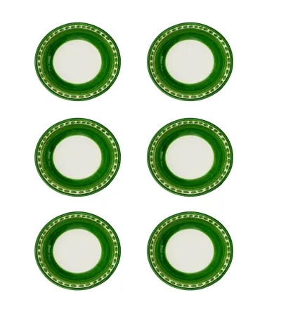 Wftb - Set of 6 Green Medium Bowls from the Vietri...