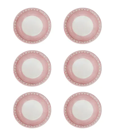 Wftb - Set mit 6 mittelgroßen rosa Schüsseln der...