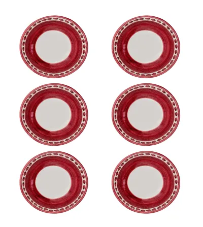 Ensemble de 6 Bols Rouges Moyens de la Collection Vietri...