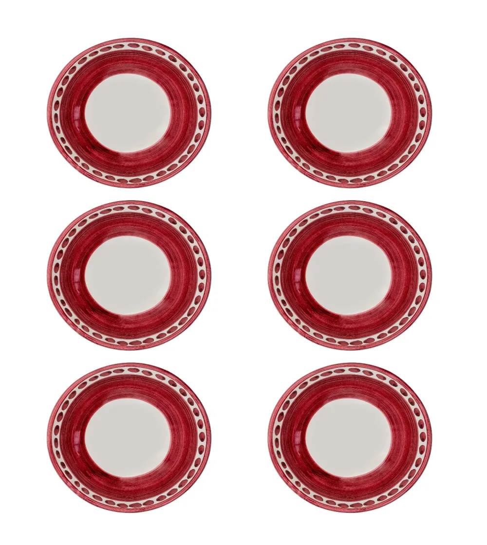Ensemble de 6 Bols Rouges Moyens de...