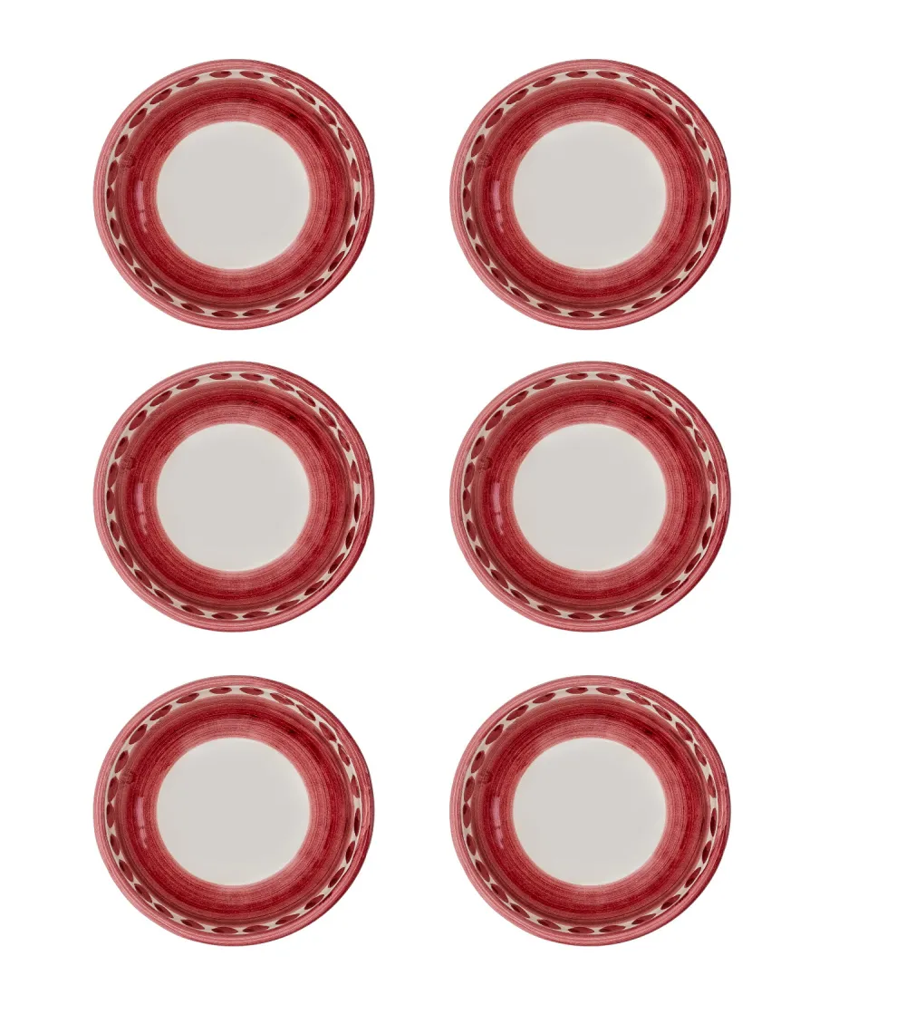 Juego de 6 Cuencos Pequeños Rojos de...