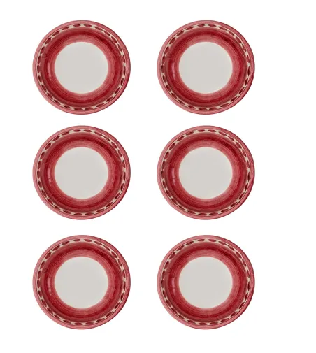 Ensemble de 6 Petits Bols Rouges de la Collection Vietri - Wftb
