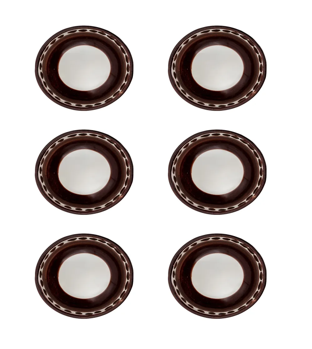 Set 6 Ciotole Piccole Marrone...